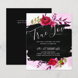 LeahG Budget Pink Rose Black Modern Wedding