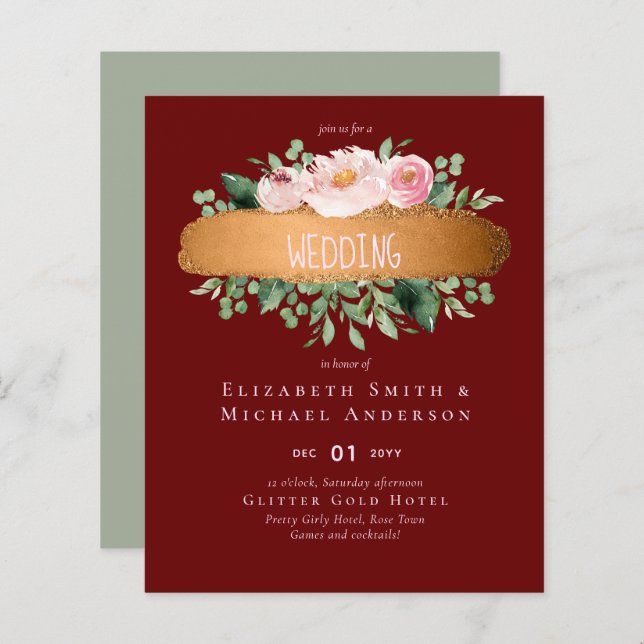 LeahG Budget Rose Glamour Girly Wedding (Vorne/Hinten)