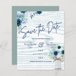 LeahG BUDGET Save the Date Blue Sage Floral