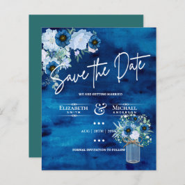 LeahG BUDGET Save the Date Blue Sage Floral