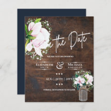 LeahG BUDGET Save the Date Rosa Magnolias