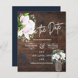LeahG BUDGET Save the Date Rosa Magnolias