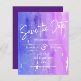 LeahG BUDGET Save the Date Wasserfarbe Lila