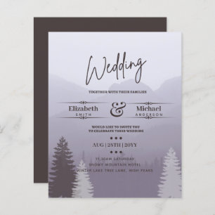 LeahG BUDGET Snowy Mountain Wedding Einladung