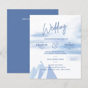 LeahG BUDGET Snowy Mountain Wedding Einladung