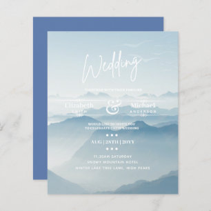 LeahG BUDGET Snowy Mountain Wedding Einladung
