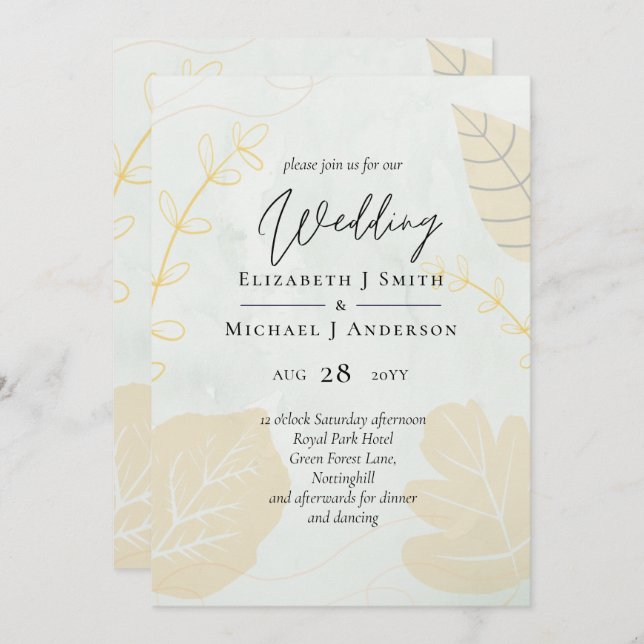 LeahG Budget Wedding Gold Gray Herbstlaube (Vorne/Hinten)