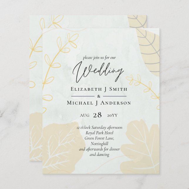 LeahG Budget Wedding Gold Gray Herbstlaube (Vorne/Hinten)