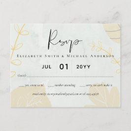 LeahG Budget Wedding Gold Gray Herbstlaube Postkarte