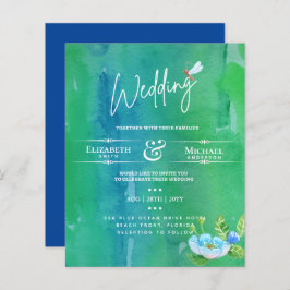 LeahG BUDGET Wedding Invite Garden Pond Wasserfarb