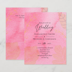 LeahG Budget Wedding Pink Peach Wassercolor Abstra