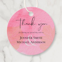 LeahG Budget Wedding Pink Peach Wassercolor Abstra Geschenkanhänger