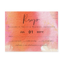 LeahG Budget Wedding Red Orange Watercolor Blätter