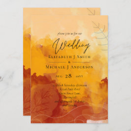 LeahG Budget Wedding Watercolor Sunset Herbstlaube