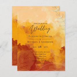 LeahG Budget Wedding Watercolor Sunset Herbstlaube