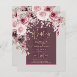 LeahG Burgundy Blush Roses Hochzeit im Herbst Inv.