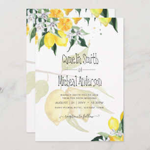 LeahG Citrus Lemons Budget Hochzeit Einladung Gelb