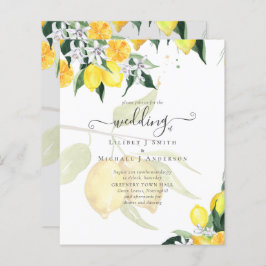 LeahG Citrus Yellow Lemons Wedding Invites