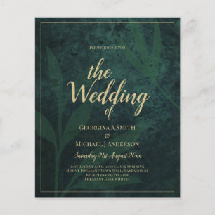LeahG Emerald Forest Green Gold Wedding Einladung