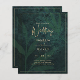 LeahG Emerald Forest Green Gold Wedding Einladung