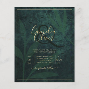 LeahG Emerald Forest Green Gold Wedding Einladung