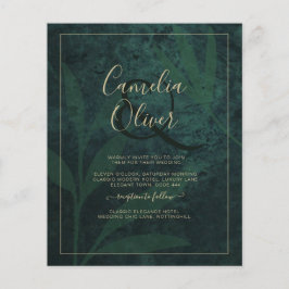 LeahG Emerald Forest Green Gold Wedding Einladung Flyer