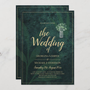 LeahG Emerald Forest Green Wedding INVITE Einladung