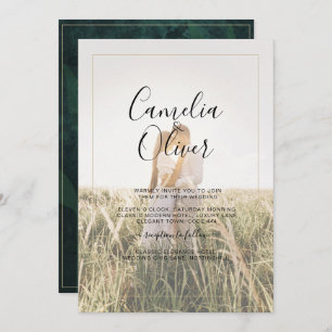 LeahG Emerald Forest Green Wedding INVITE Einladung