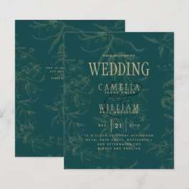 LeahG Emerald Green Gold Vintag Botanische Hochzei