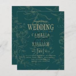 LeahG Emerald Green Gold Vintag Botanische Hochzei