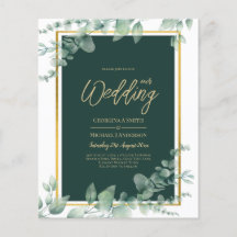 LeahG Eucalyptus Greenery Gold WEDDING QR CODE
