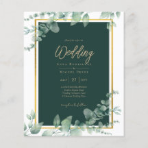 LeahG Eucalyptus Greenery Gold WEDDING QR CODE