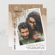 LeahG Glitzer Tropfens Foto Overlay Wedding Einlad