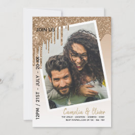 LeahG Glitzer Tropfens Foto Overlay Wedding Einlad Einladung