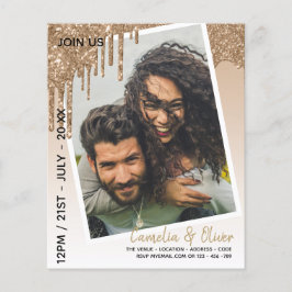 LeahG Glitzer Tropfens Foto Overlay Wedding Einlad Flyer