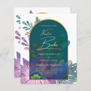 LeahG Green Lila Gold JEWEL TONES Wedding INVITE