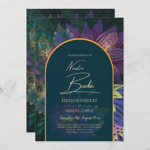 LeahG Green Lila Gold JEWEL TONES Wedding INVITE Einladung