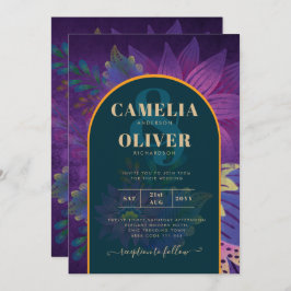 LeahG Green Lila Gold JEWEL TONES Wedding INVITE Einladung
