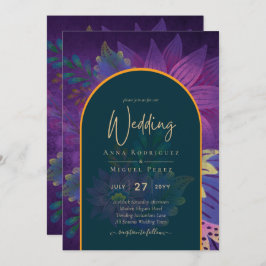 LeahG Green Lila Gold JEWEL TONES Wedding INVITE Einladung