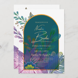 LeahG Green Lila Gold JEWEL TONES Wedding INVITE Einladung