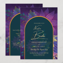 LeahG Green Lila Gold JEWEL TONES Wedding INVITE Einladung