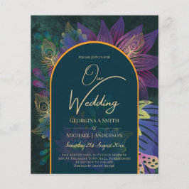 LeahG Green Lila Gold JEWEL TONES Wedding INVITE Flyer