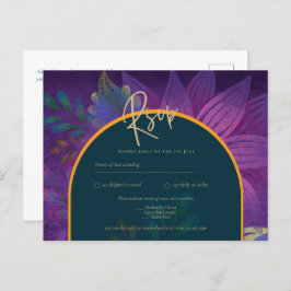 LeahG Green Lila Gold JEWEL TONES Wedding INVITE Postkarte