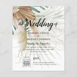 LeahG Greenery Gold Wedding QR CODE UAWG INVITE Flyer