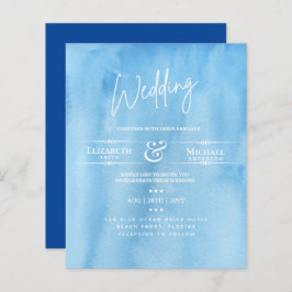 LeahG HAUSHALT Hochzeit Einladen Ozean Blue Waterc