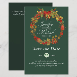 LeahG HAUSHALT Rett Dates Red Rustic Festive Kranz