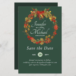 LeahG HAUSHALT Rett Dates Red Rustic Festive Kranz