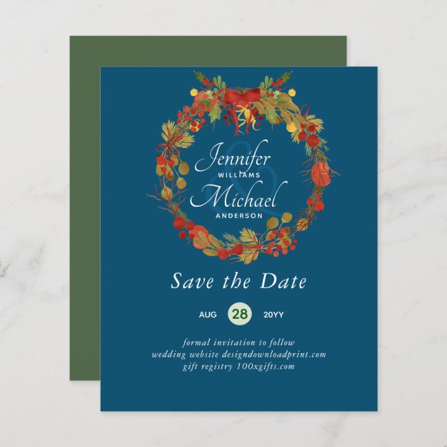 LeahG HAUSHALT Rett Dates Red Rustic Festive Kranz (Vorne/Hinten)