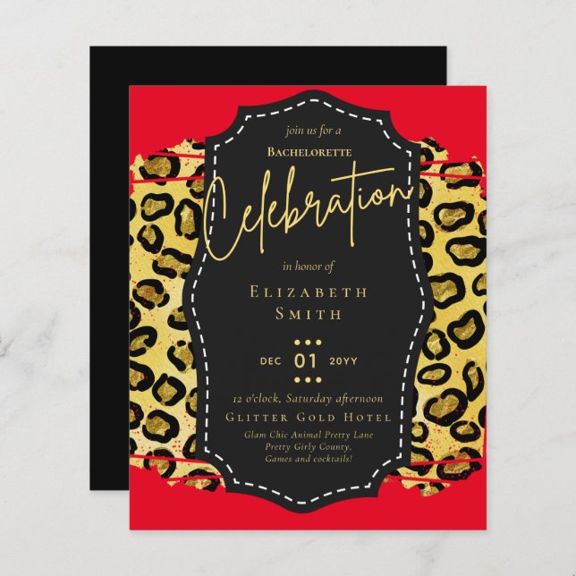 LeahG Hübsch Girly Bachelorette Glam Animal Prints (Vorne/Hinten)