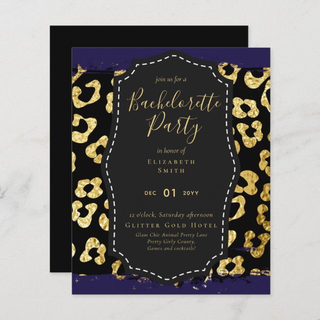 LeahG Hübsch Girly Bachelorette Glam Animal Prints (Vorne/Hinten)